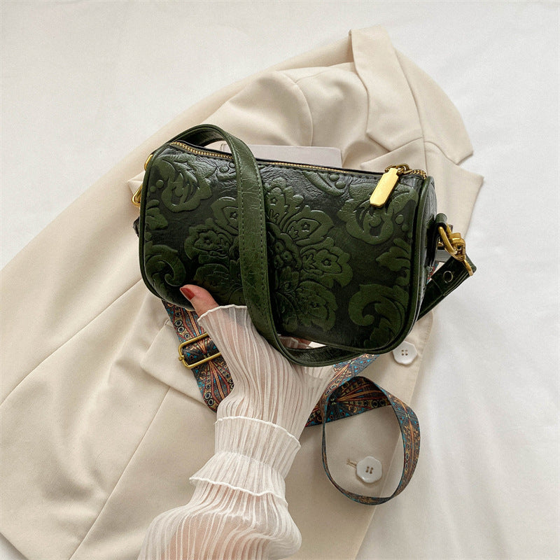 Chinese Style Embossed Crossbody Bag - fairypeony
