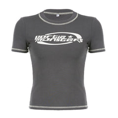 Stitched Short Sleeve Logo Graphic Tee - fairypeony