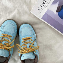 Aesthetic Color Block Platform Sneakers