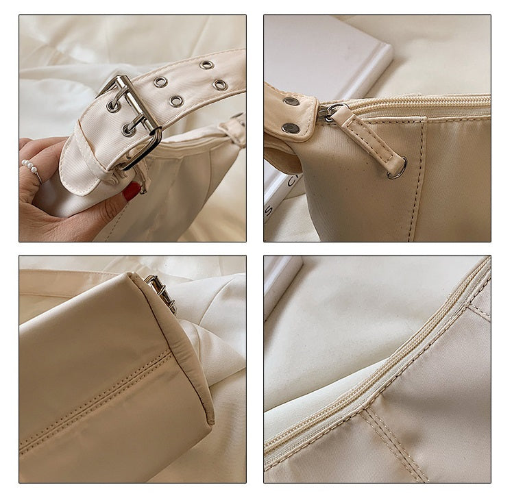 Solid Color Y2K Motorcycle Shoulder Bag - fairypeony