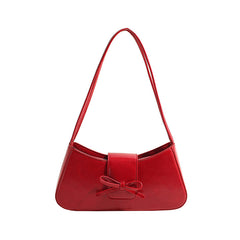 Bow Knot Pu Leather Y2K Shoulder Bag