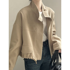 Solid Color Oversized Button Jacket - fairypeony