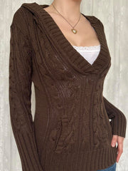 Womens Long Sleeve V-Neck Sweater