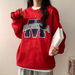 Vintage Logo Print Round Neck Sweatshirt