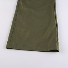 Detachable Strap Zip Fly Cargo Pants - fairypeony