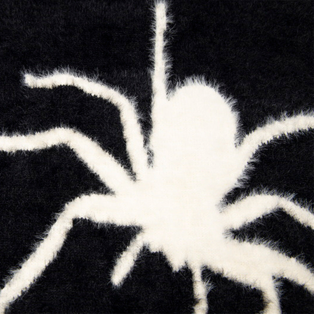 Spider Print Loose Sweater - fairypeony