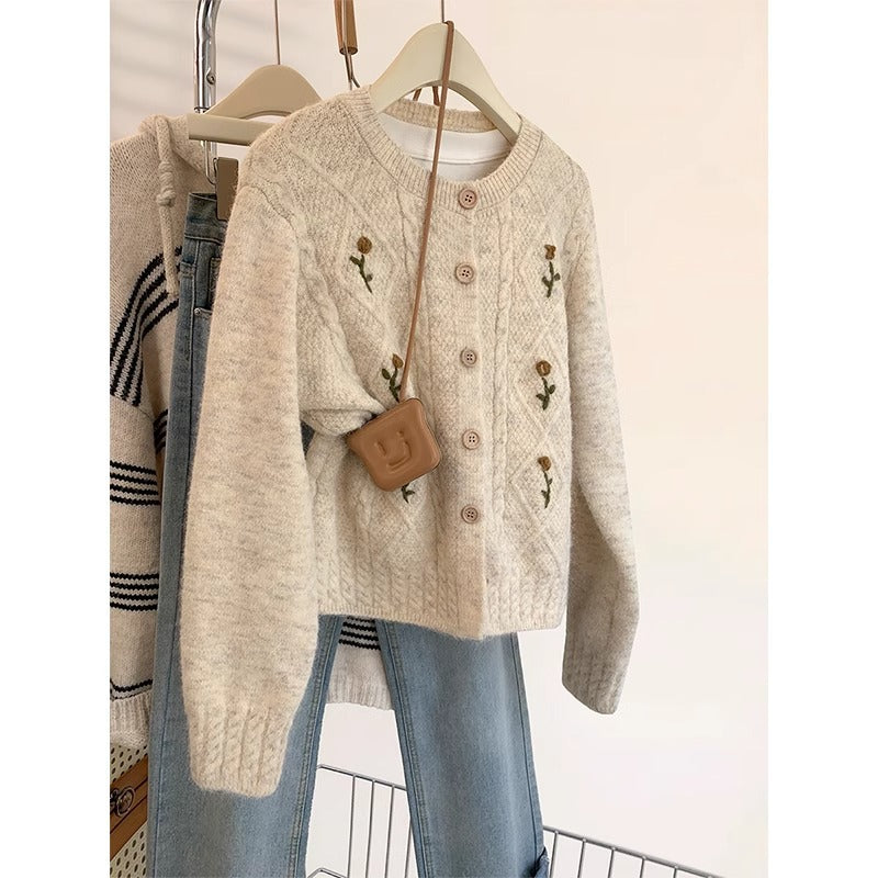 Aesthetic Floral Design Cardigan - fairypeony