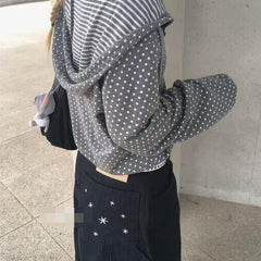 Women's Short Hooded Sweatshirt Jacket