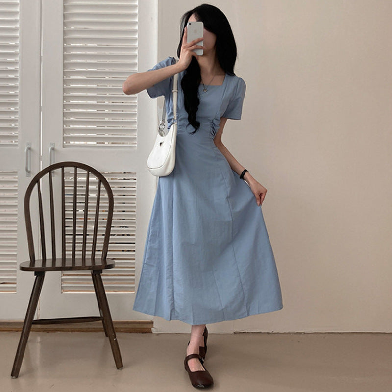 Square-neck fitted black dress - fairypeony