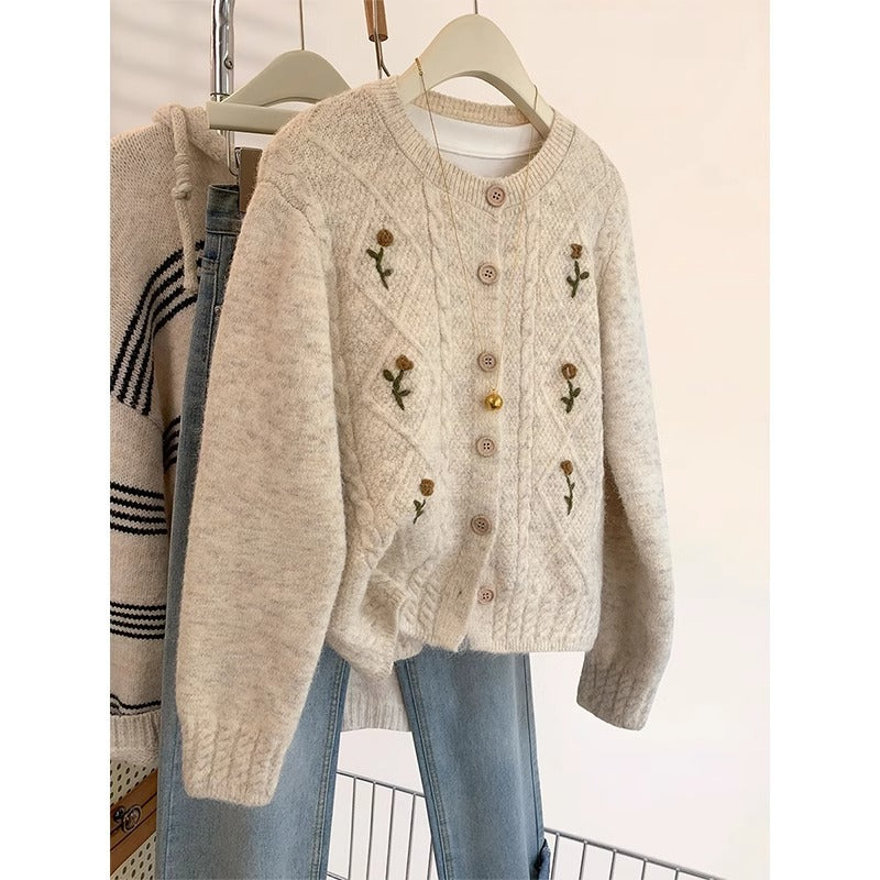 Aesthetic Floral Design Cardigan - fairypeony
