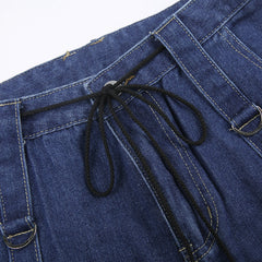 Metal Strap Baggy Cargo Jeans - fairypeony