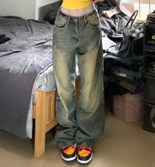 Vintage Wash 90's Wide Leg Jeans