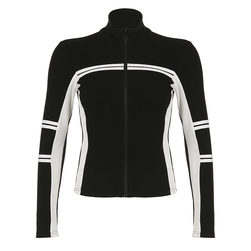 Vintage Striped Zip Up Cardigan - fairypeony