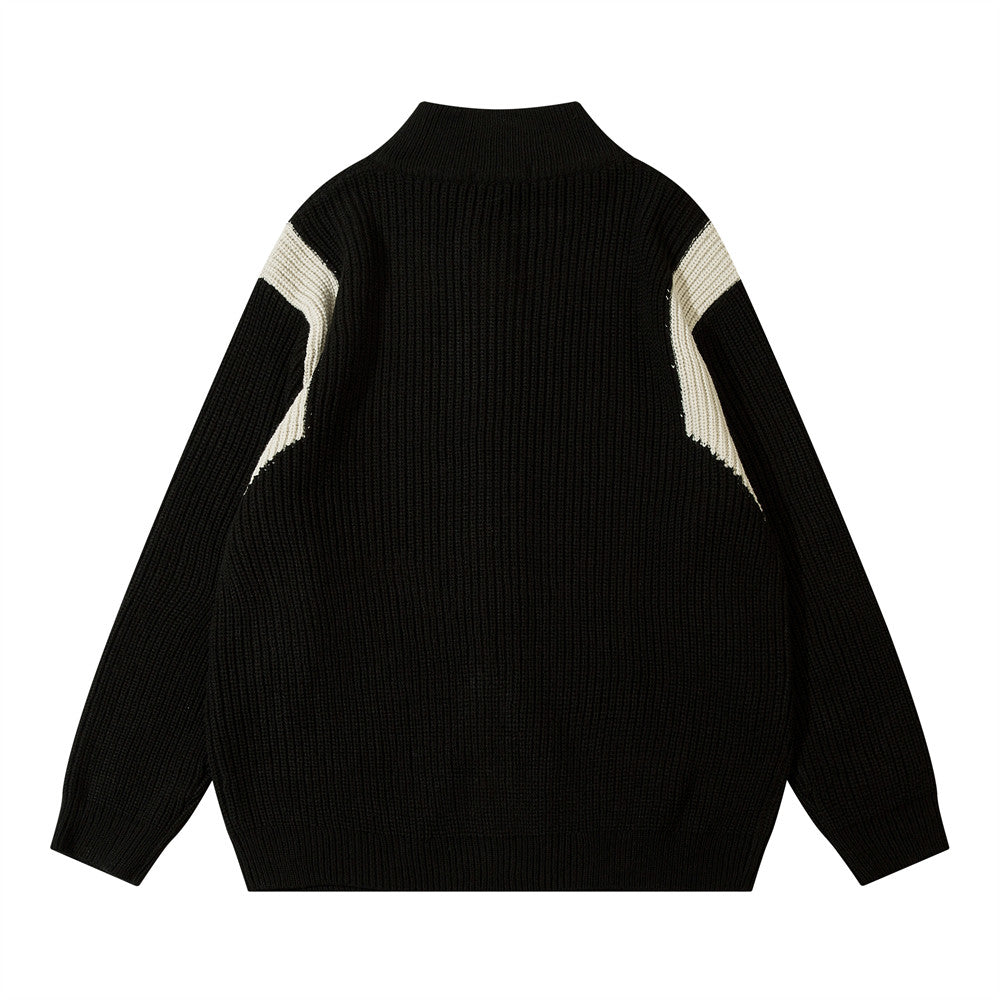Patchwork Oversized Zip Up Cardigan - fairypeony