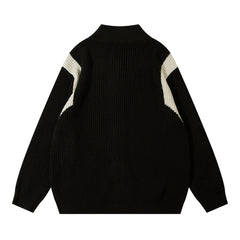 Patchwork Oversized Zip Up Cardigan - fairypeony