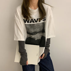 Vintage Print Oversized T-shirt
