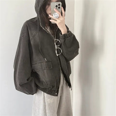 Hooded Patchwork Denim Jacket
