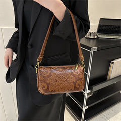 Chinese Style Embossed Crossbody Bag - fairypeony
