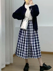 Preppy Plaid Skirt Three-piece Set