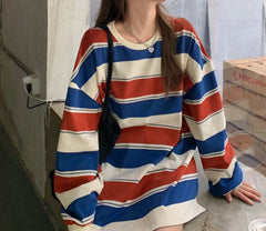 Vintage Striped 90s Long Sleeve Tee - fairypeony