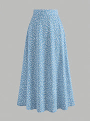Floral Print Swing Maxi Skirt