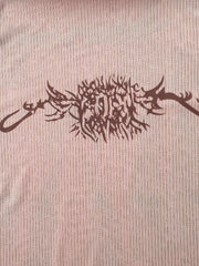 Vintage Print Mesh Long Sleeve Tee - fairypeony