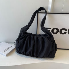 Shirring String Big Shoulder Bag