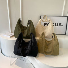 Solid Color Padded Casual Shoulder Bag - fairypeony