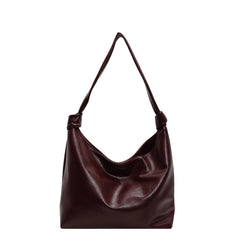 Large Capacity Pu Leather Shoulder Bag - fairypeony