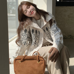 Twist Weave Thick Thermal Knitting Cardigan