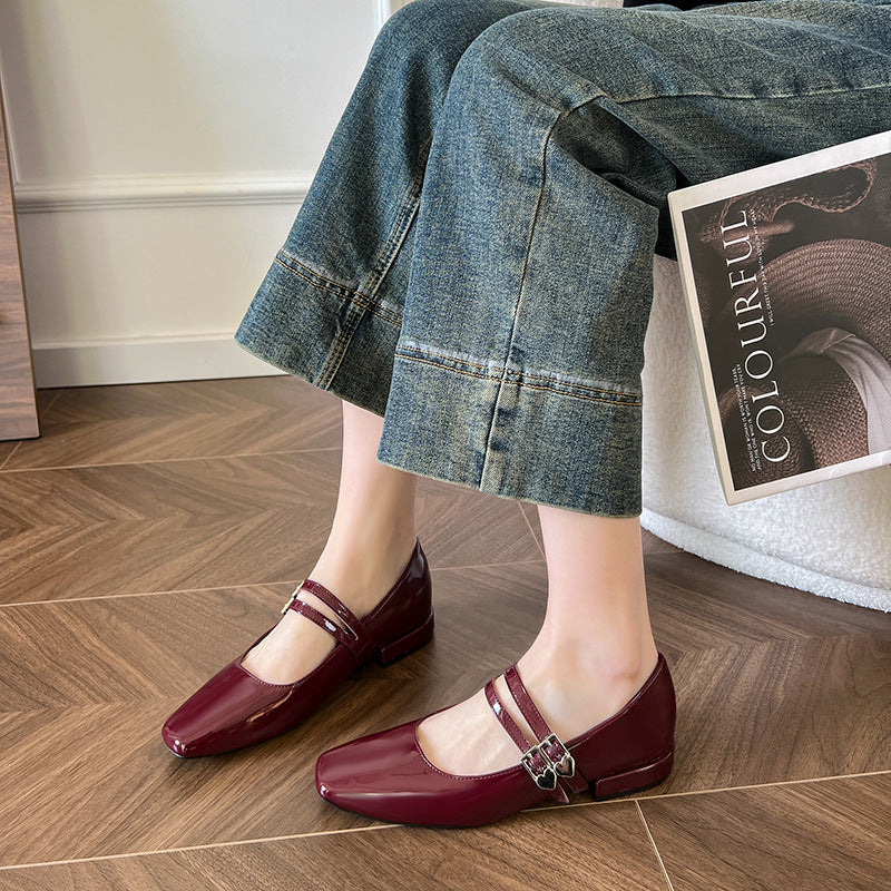 Low Heel Mary Jane Work Shoes - fairypeony