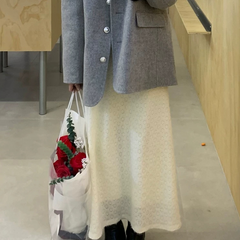 Gentle Floral Straight Long Skirt – Casual Leisure Style