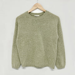 Vintage Solid Color Round Neck Sweater