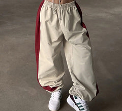 Contrast Side Stripe Baggy Sweatpants