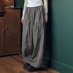 Drawstring Side Stripe Baggy Sweatpants