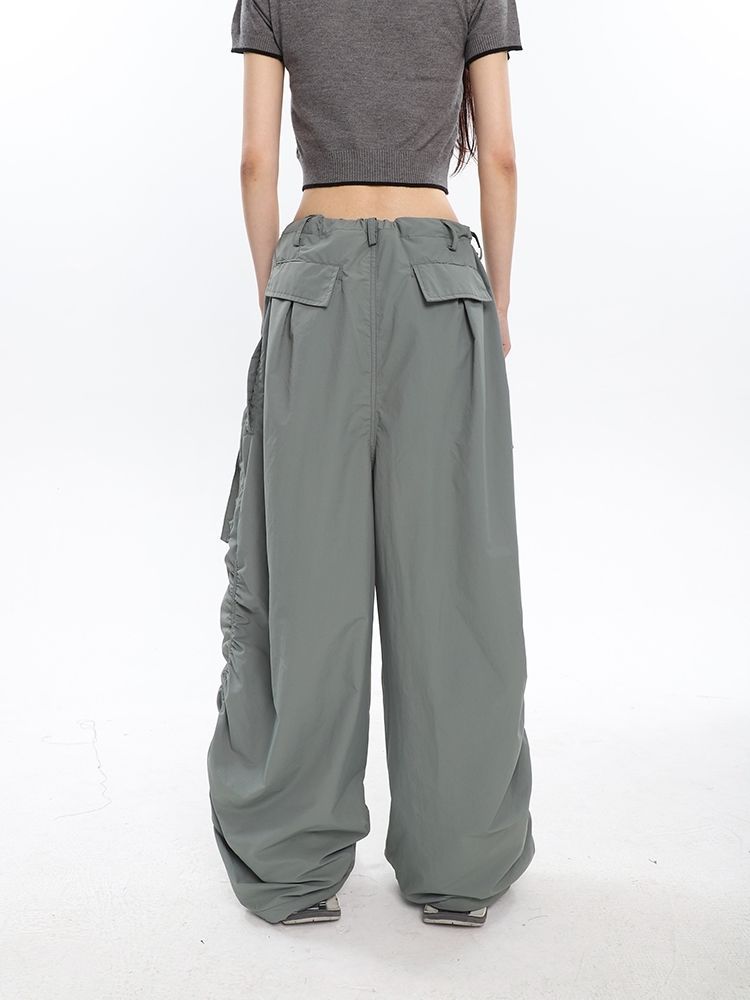 Ruched Y2K Baggy Cargo Pants - fairypeony