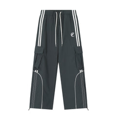 Vintage Piping Details Cargo Sweatpants