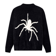 Spider Print Loose Sweater - fairypeony