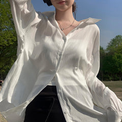 Sun Protection Loose Long Sleeve Blouse