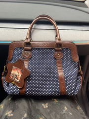 Retro Polka Dot College Style Tote Bag
