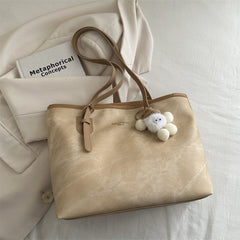 Aesthetic Pendant Pu Leather Tote Bag - fairypeony