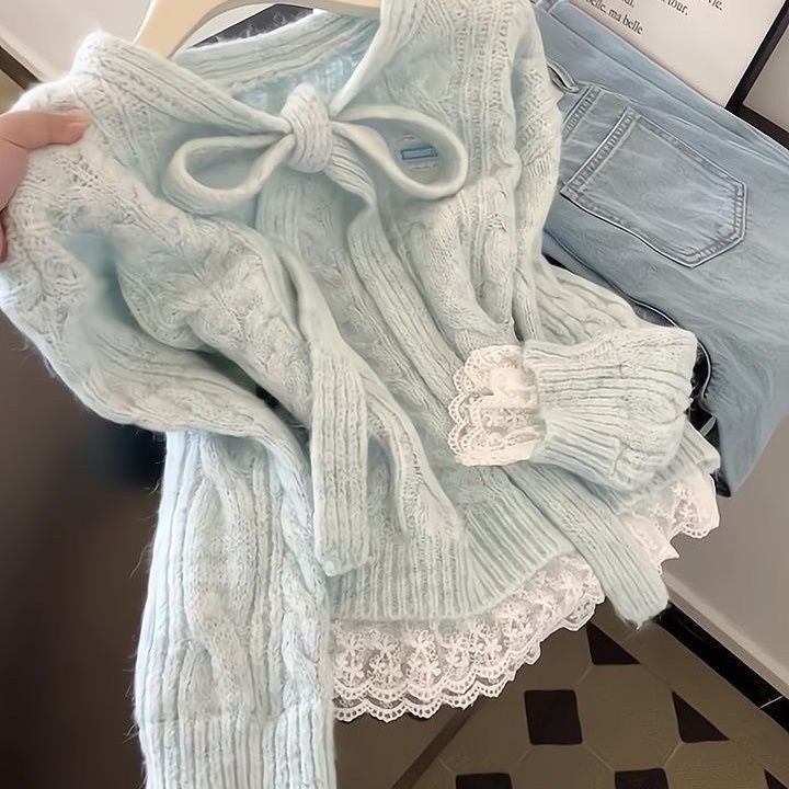 Lace-spliced sweater - fairypeony