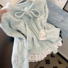 Lace-spliced sweater - fairypeony