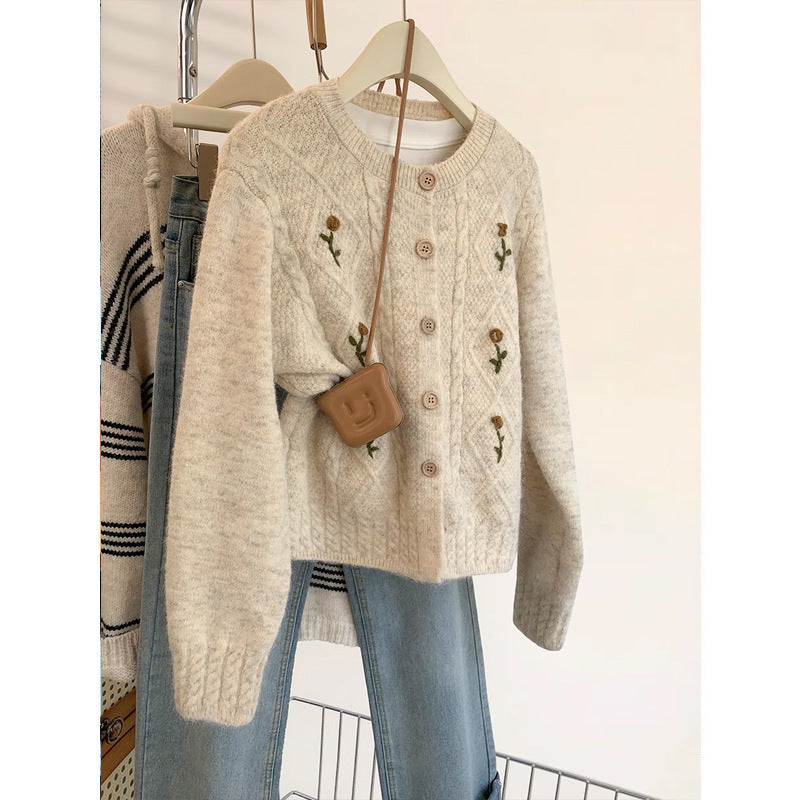 Aesthetic Floral Design Cardigan - fairypeony