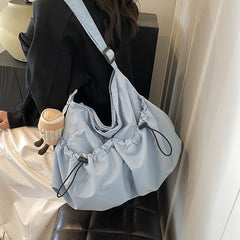 Solid Color Stitching Shoulder Bag