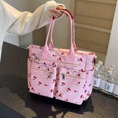 Printed Cherry Large Capacity Shoulder Bag