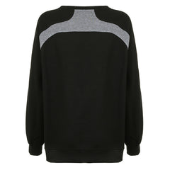 Preppy Contrast Color Splice Sweatshirt - fairypeony