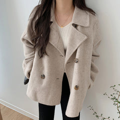 Shawl Collar Double Breasted Loose Jacket