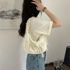 Mini Wrinkle Bowknot Shoulder Bag