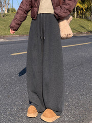Fleece-Lined Wide-Leg Pants